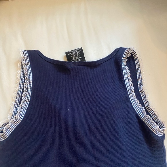 Polo Jeans Frilly Navy Blue S Top - Picture 2 of 4